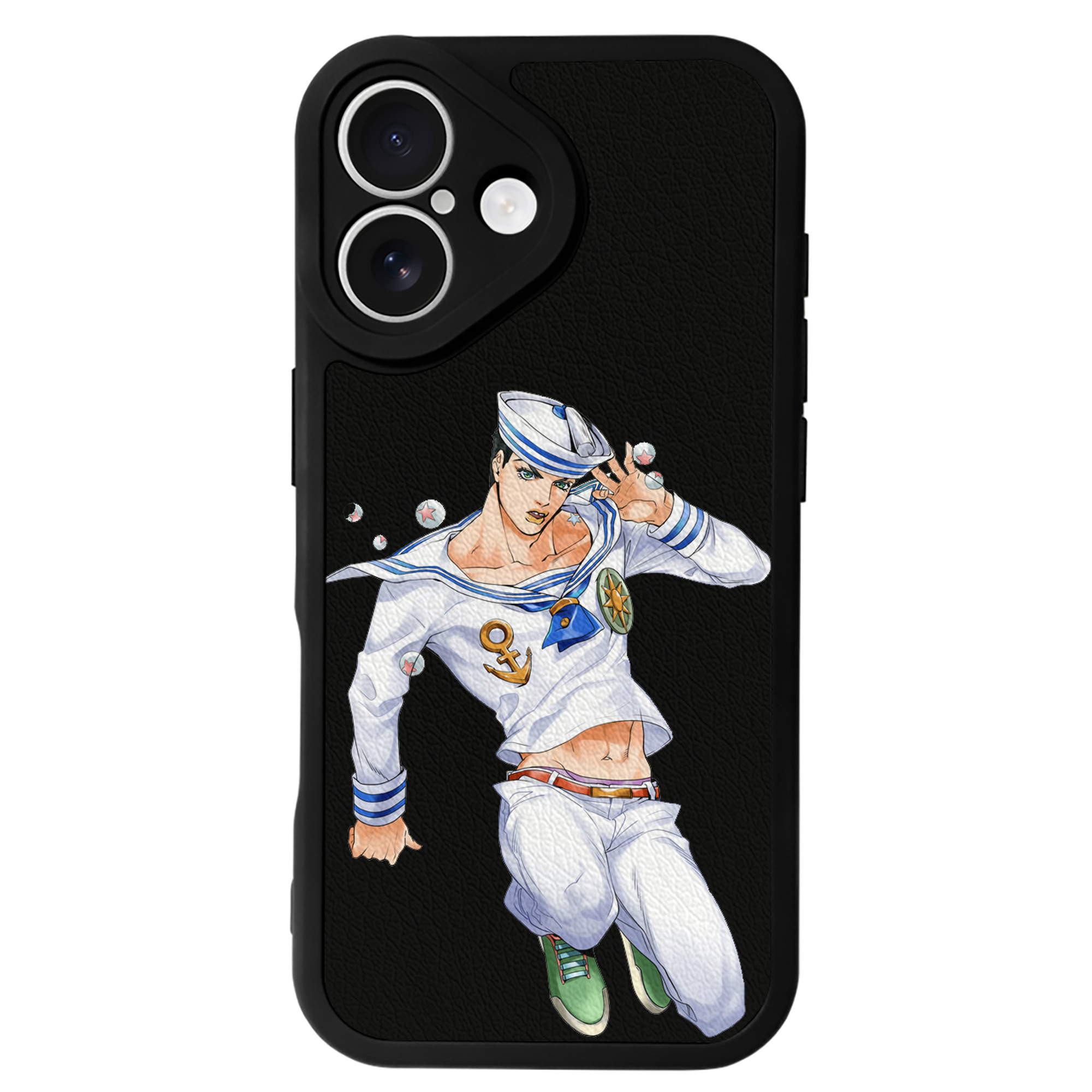 （画像用） ジョジョの奇妙な冒険 東方定助 JoJo's Bizarre Adventure Higashikata Josuke 【iPhone 16シリーズ対応】シリコンスマホケース（レザー調） 材質：シリコン